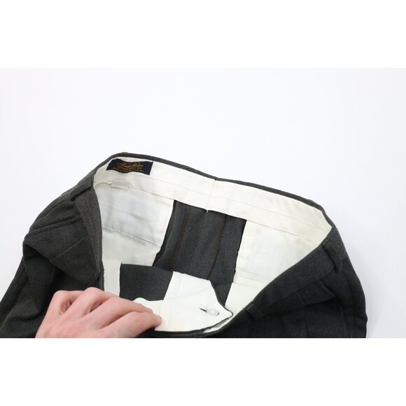 Vtg 60s 70s Brooks Brothers Mens 34x31 Worsted Wool Whipcord Wide Leg Pants USA - Picture 8 of 15